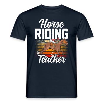 Moniteur d’équitation Cours d’équitation Équitation - T-shirt homme - marine - Devant - AI Model Male 178 light (178cm)