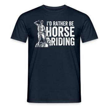 Je préfère aller à cheval cavalier cheval - T-shirt homme - marine - Devant - AI Model Male 178 light (178cm)