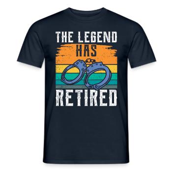 Die Legende Hat Sich Zur Ruhe Gesetzt Polizist - Männer T-Shirt - Navy - Vorne - AI Model Male 178 light (178cm)