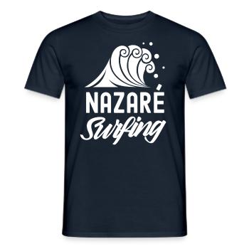 Nazaré Surfen Surfing Wellen Surfer - Männer T-Shirt - Navy - Vorne - AI Model Male 178 light (178cm)