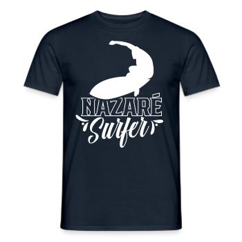 Nazaré Surfer Wellen Surfen Surfing - Männer T-Shirt - Navy - Vorne - AI Model Male 178 light (178cm)