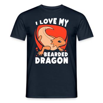 J’aime mon dragon barbu animal dragon barbu - T-shirt homme - marine - Devant - AI Model Male 178 light (178cm)