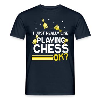 I just like to play chess ok chess player - Men's T-Shirt - navy - Front - AI Model Male 178 light (178cm)