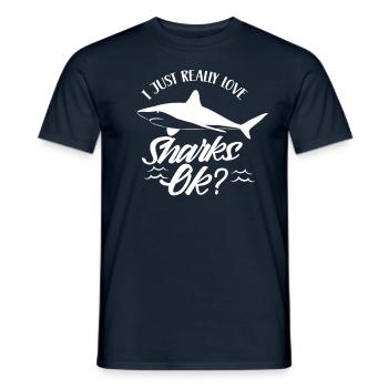 J’aime vraiment les requins ok requin à dents de requin - T-shirt homme - marine - Devant - AI Model Male 178 light (178cm)