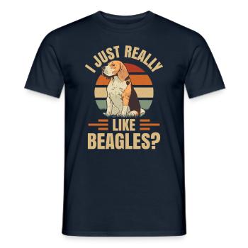 Ich Mag Beagles Einfach Sehr Ok Hund Beagle Welpe - Männer T-Shirt - Navy - Vorne - AI Model Male 178 light (178cm)