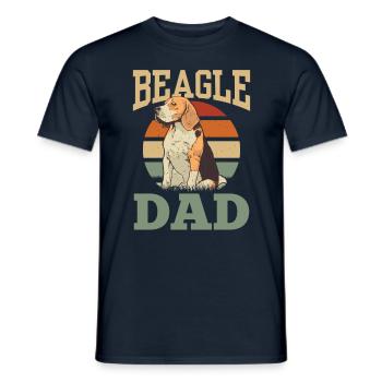 Beagle Papa Beagles Puppy Dog Lovers - Men's T-Shirt - navy - Front - AI Model Male 178 light (178cm)