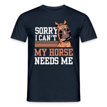 Kann Nicht Mein Pferd Braucht Mich Reiten Reiter - Männer T-Shirt - Navy - Vorne - AI Model Male 178 light (178cm)