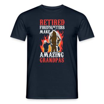 Les pompiers à la retraite sont le grand-père de l’arrière-grand-père - T-shirt homme - marine - Devant - AI Model Male 178 light (178cm)
