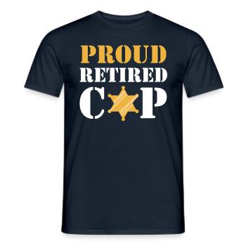Proud retired policeman Police pension - Men's T-Shirt - navy - Front - AI Model Male 178 light (178cm)