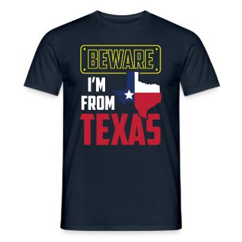 Achtung: Ich Komme Aus Texas Texanisch Texaner - Männer T-Shirt - Navy - Vorne - AI Model Male 178 light (178cm)