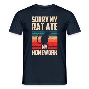 My rat ate my homework animal - Men's T-Shirt - navy - Front - AI Model Male 178 light (178cm)