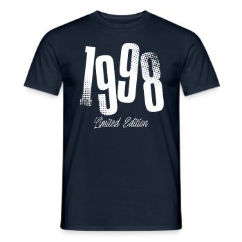1998 Year of birth Birthday Year of construction born - Men's T-Shirt - navy - Front - AI Model Male 178 light (178cm)