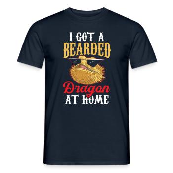 I have a bearded dragon at home Bearded Dragon - Men's T-Shirt - navy - Front - AI Model Male 178 light (178cm)