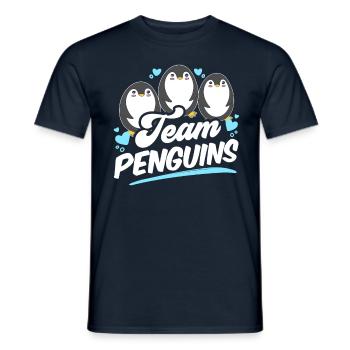 Team Pinguine Liebhaber Süß Pinguin Tier - Männer T-Shirt - Navy - Vorne - AI Model Male 178 light (178cm)