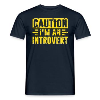 Beware I'm an introvert Shy - Men's T-Shirt - navy - Front - AI Model Male 178 light (178cm)