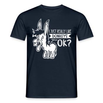 Ich Mag Esel Einfach Sehr Tier Bauernhof Süß - Männer T-Shirt - Navy - Vorne - AI Model Male 178 light (178cm)