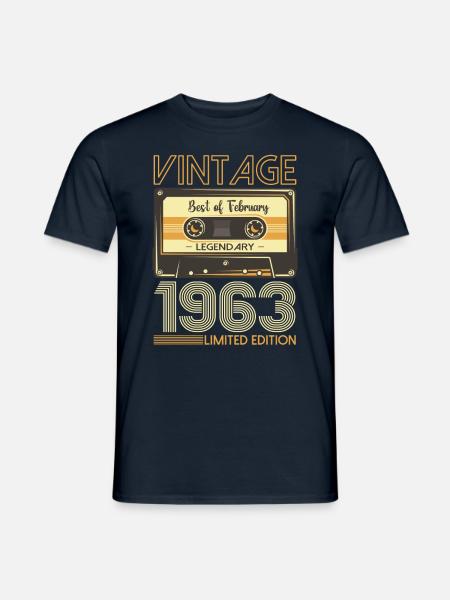 Februar Jahrgang 1963 60. Geburtstag Geschenk Mann - Männer T-Shirt - Navy