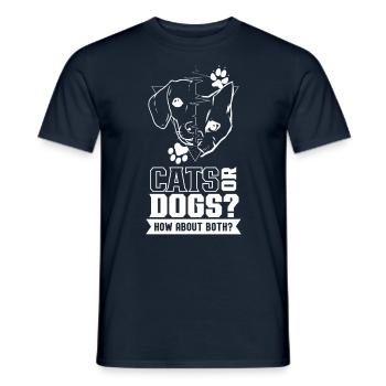 Cats or dogs how about both cats - Men's T-Shirt - navy - Front - AI Model Male 178 light (178cm)