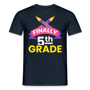 Finally 5th grade fifth fifth grade school - Men's T-Shirt - navy - Front - AI Model Male 178 light (178cm)