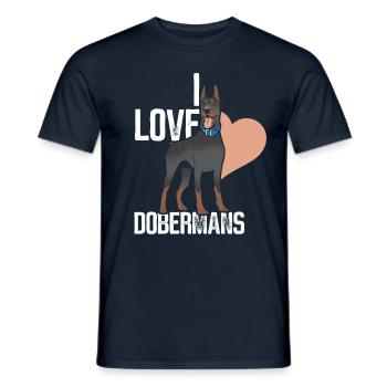 J’aime les dobermans doberman chiens doberman - T-shirt homme - marine - Devant - AI Model Male 178 light (178cm)