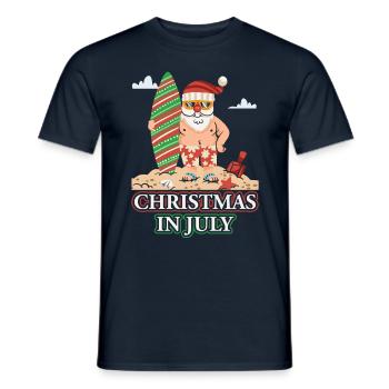 Weihnachten Im Juli Christmas In July Santa Humor - Men's T-Shirt - navy - Front - AI Model Male 178 light (178cm)