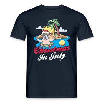 Weihnachten Im Juli Christmas In July Santa Humor - Men's T-Shirt - navy - Front - AI Model Male 178 light (178cm)
