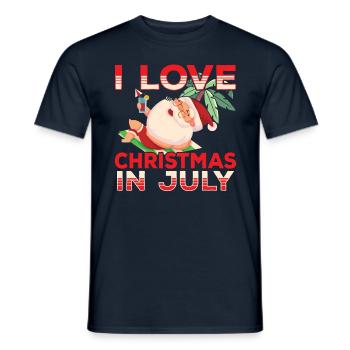 I love Christmas in July Christmas in July - Men's T-Shirt - navy - Front - AI Model Male 178 light (178cm)