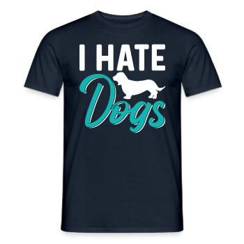 I Hate Dog Lovers Cat Cats Pet - Men's T-Shirt - navy - Front - AI Model Male 178 light (178cm)