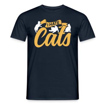 Je déteste Cat Lover Dog Animal Puppy - T-shirt homme - marine - Devant - AI Model Male 178 light (178cm)