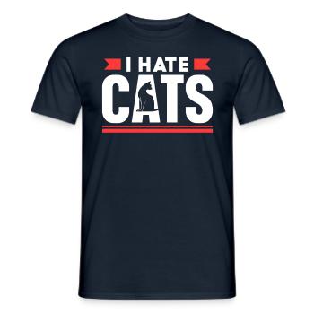 Je déteste l’amoureux des chats chiot chien animal - T-shirt homme - marine - Devant - AI Model Male 178 light (178cm)