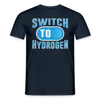 Passer à l’hydrogène énergie hydrogène - T-shirt homme - marine - Devant - AI Model Male 178 light (178cm)