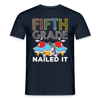 5 classes terminées École cinquième année Cinquième année - T-shirt homme - marine - Devant - AI Model Male 178 light (178cm)