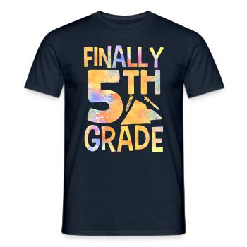 Enfin 5 classes École cinquième année cinquième année - T-shirt homme - marine - Devant - AI Model Male 178 light (178cm)