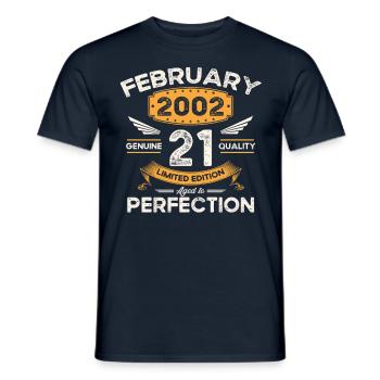 Né 2002 Vintage 21ème anniversaire rétro - T-shirt homme - marine - Devant - AI Model Male 178 light (178cm)