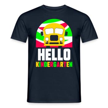 Hallo Kindergarten Sprüche Süß Kinder Humor - Männer T-Shirt - Navy - Vorne - AI Model Male 178 light (178cm)