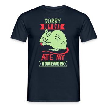 My rat ate my homework animal - Men's T-Shirt - navy - Front - AI Model Male 178 light (178cm)
