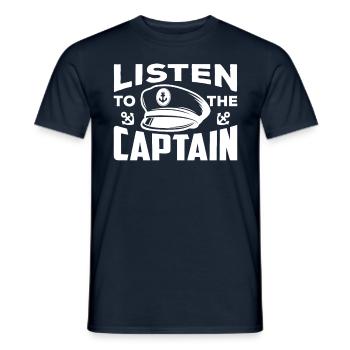 Écoutez le capitaine bateau yacht bateau bateau bateau - T-shirt homme - marine - Devant - AI Model Male 178 light (178cm)
