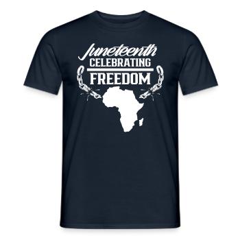 Juneteenth Feier Der Freiheit Afrika 1865 Black - Männer T-Shirt - Navy - Vorne - AI Model Male 178 light (178cm)