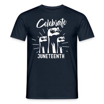Célèbre le Juneteenth Black African American 1865 - T-shirt homme - marine - Devant - AI Model Male 178 light (178cm)