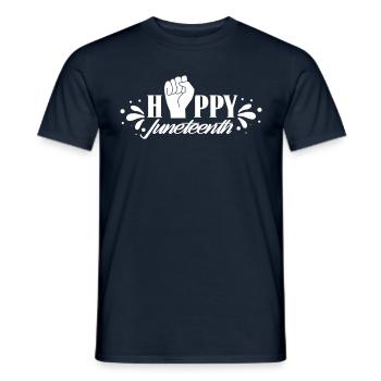 Cheerful Juneteenth African American Black 1865 - Men's T-Shirt - navy - Front - AI Model Male 178 light (178cm)