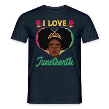 Ich Liebe Den Juneteenth Black African American - Männer T-Shirt - Navy - Vorne - AI Model Male 178 light (178cm)