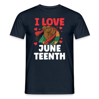 J’adore le Juneteenth Black African American - T-shirt homme - marine - Devant - AI Model Male 178 light (178cm)