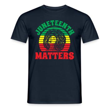 Juneteenth Matters 1865 Afro-Américain Noir - T-shirt homme - marine - Devant - AI Model Male 178 light (178cm)