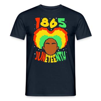 1865 Juneteenth African American Afrika Black - Männer T-Shirt - Navy - Vorne - AI Model Male 178 light (178cm)