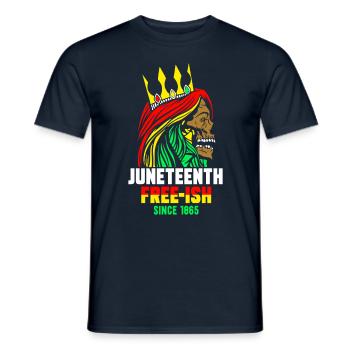 Juneteenth Free Ish depuis 1865 Afrique noire - T-shirt homme - marine - Devant - AI Model Male 178 light (178cm)