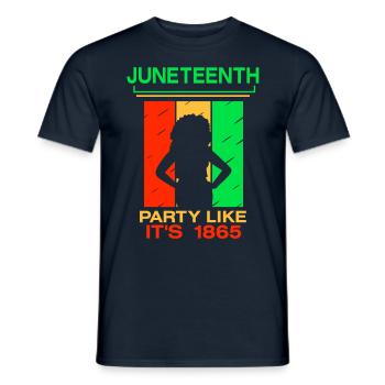 Juneteenth Feiern Wie Im Jahre 1865 Afrika Black - Männer T-Shirt - Navy - Vorne - AI Model Male 178 light (178cm)