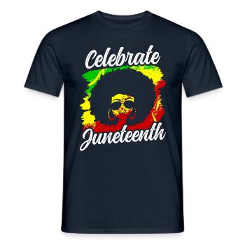 Feiert Den Juneteenth Black 1865 African American - Männer T-Shirt - Navy - Vorne - AI Model Male 178 light (178cm)
