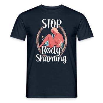 Plus de body shaming agaçant bodyshaming - T-shirt homme - marine - Devant - AI Model Male 178 light (178cm)