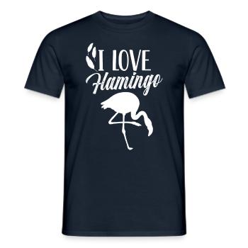 I love flamingo sayings flamingos animal cute - Men's T-Shirt - navy - Front - AI Model Male 178 light (178cm)