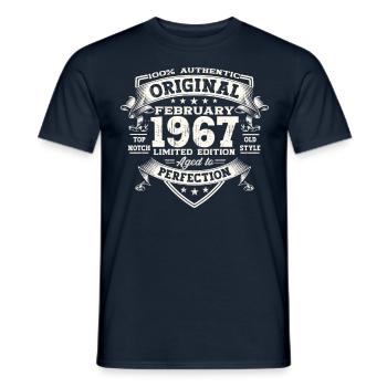 Original February Year 1967 56th birthday Man - Men's T-Shirt - navy - Front - AI Model Male 178 light (178cm)